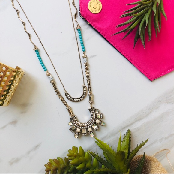 Gold Pave Half Burst Necklace - Picture 2 of 8